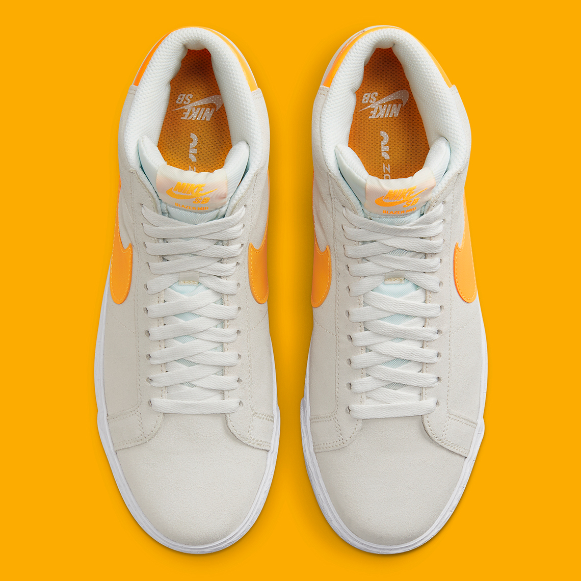 Nike SB Blazer Mid kết hợp màu Summit White và Laser Orange - 4