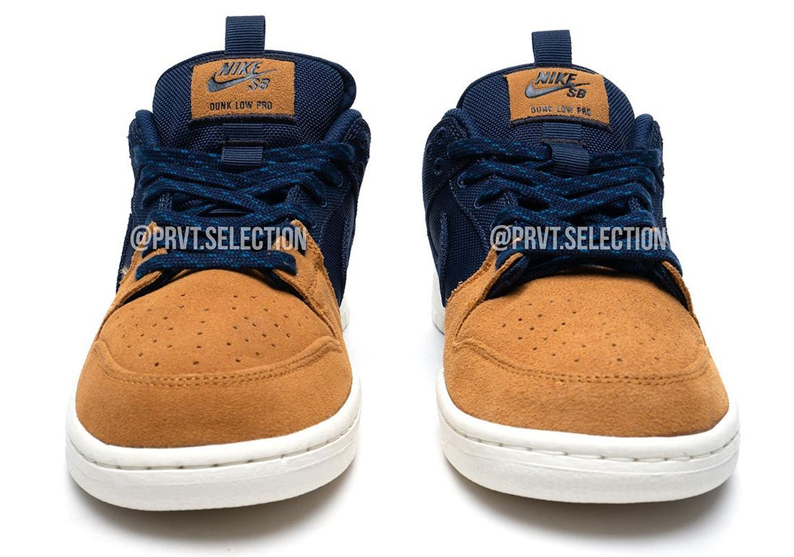 Nike SB Dunk Low có phần mũi giày màu Navy/Wheat Toe - 6