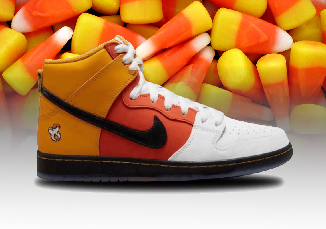 Nike SB thêm đồ họa Candy Corn vào Dunk High Halloween 2023 - 1