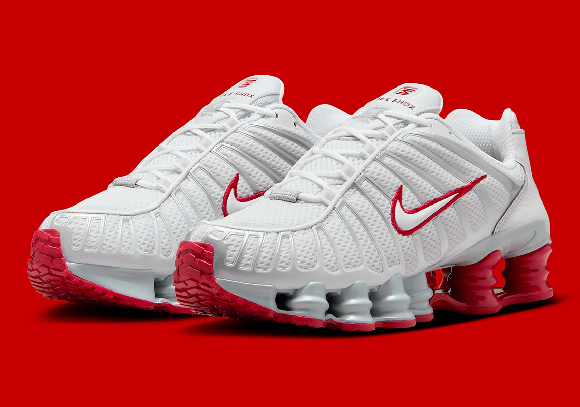 Nike Shox TL Nữ 2024: Sức Hút Quyến Rũ của Màu Platinum Tint/Gym Red - 1