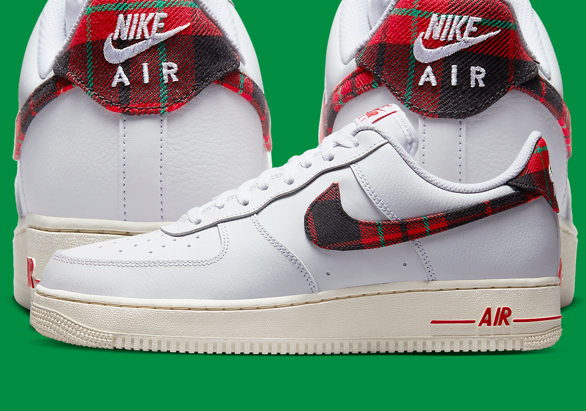 Nike thêm các điểm nhấn tartan kẻ sọc trễn mẫu giày sneaker Nike Air Force 1 Low "Plaid"