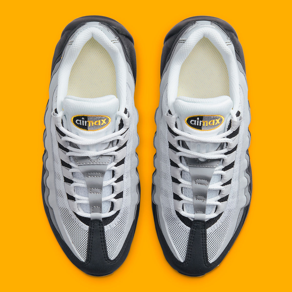 Nike thêm một vòng xoắn mini-swoosh cho Nike Air Max 95 GS Black Grey - 4