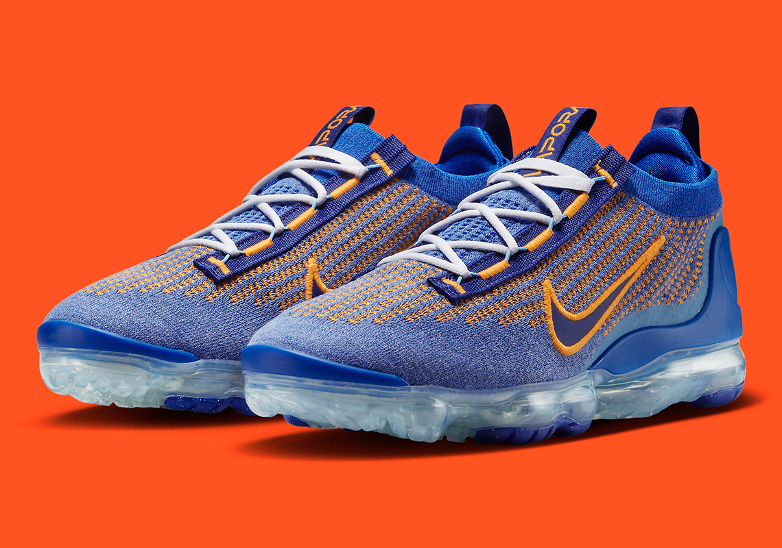 Nike Vapormax Flyknit 2021 Knicks nổi lên trong màu xanh và màu cam - 1