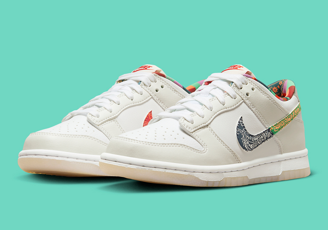 Phát hành sắp tới: Nike Dunk Low 'Multi-Color Paisley' - Sự pha trộn màu sắc táo bạo trên nền trắng - 2