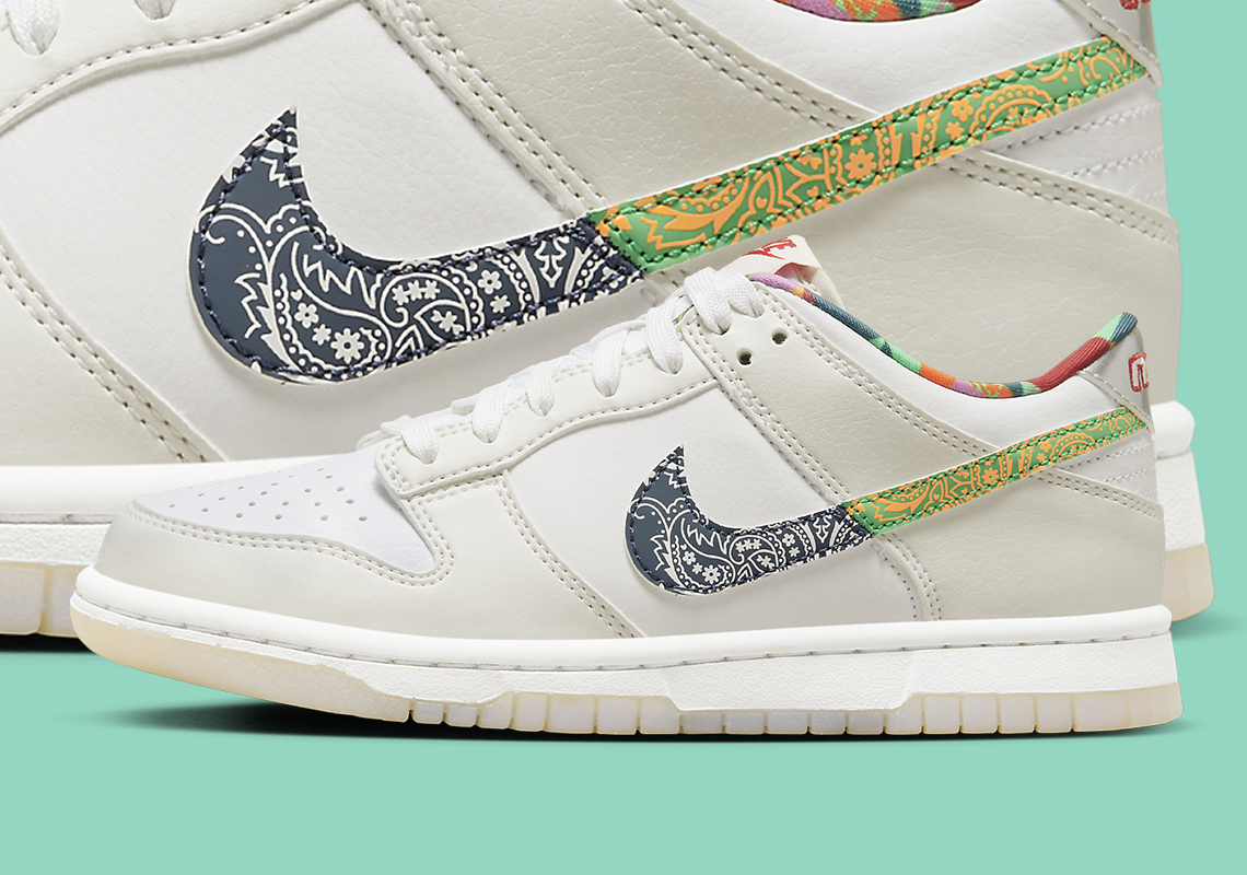 Phát hành sắp tới: Nike Dunk Low 'Multi-Color Paisley' - Sự pha trộn màu sắc táo bạo trên nền trắng