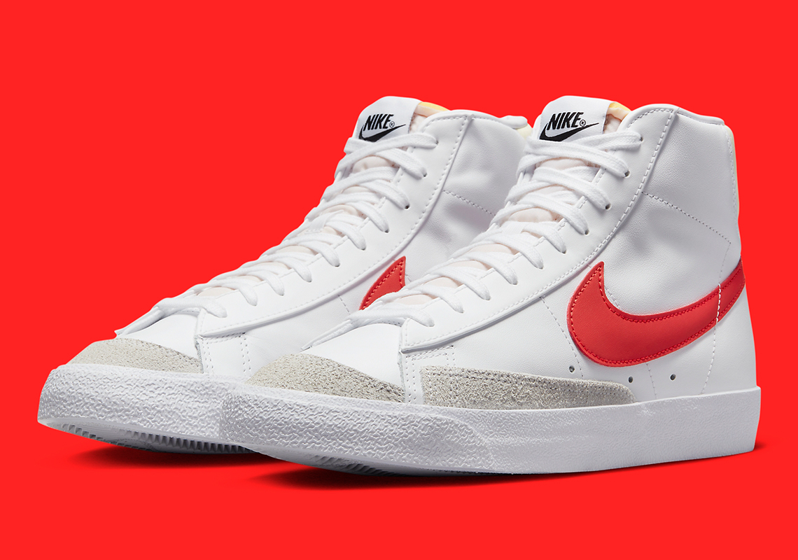 Picante Red Swooshes làm sống động tính thẩm mỹ cổ điển của Nike Blazer giữa thập niên 77 - 1