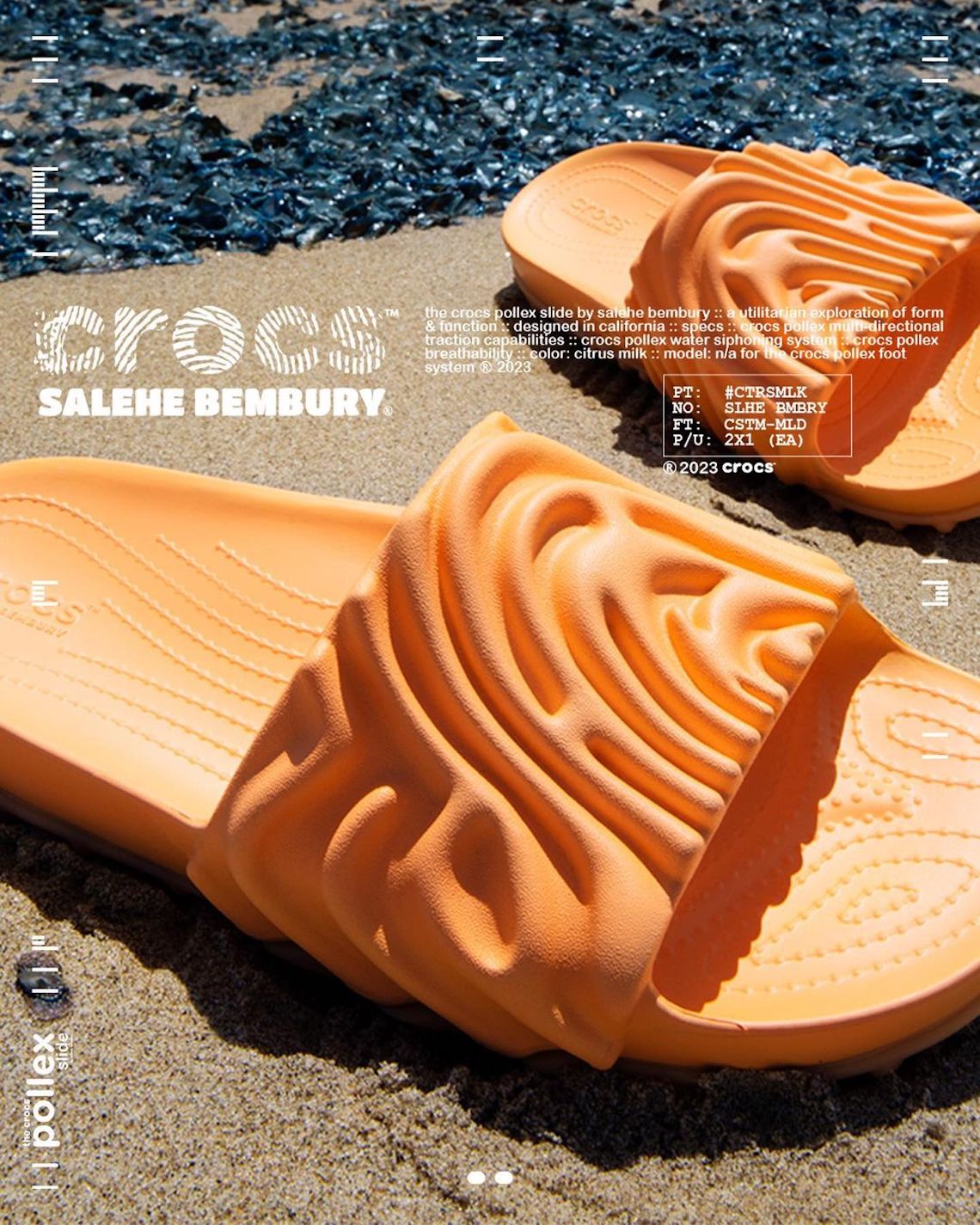 Salehe Bembury giới thiệu Crocs Pollex Slide phiên bản Citrus Milk vào ngày 25/5/2023 - 3