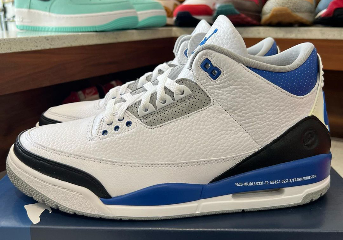 Sample fragment design x Air Jordan 3 giống như Racer Blue - 2