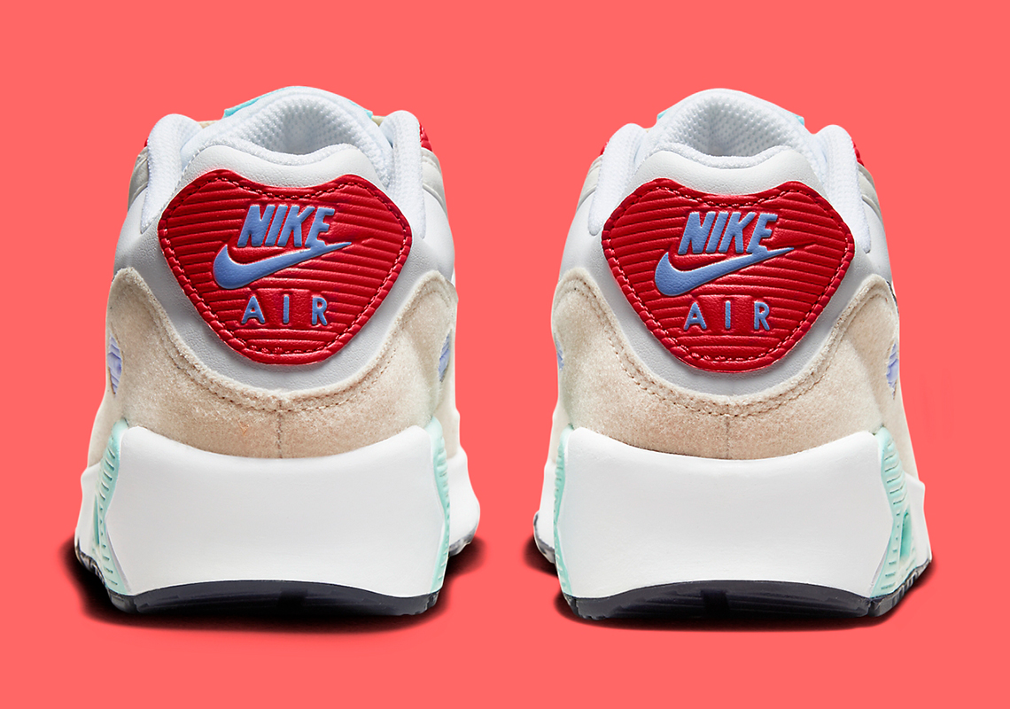 Skateboard, nấm và các hình in khác trang trí trên đôi Nike Air Max 90 cho trẻ em - 6