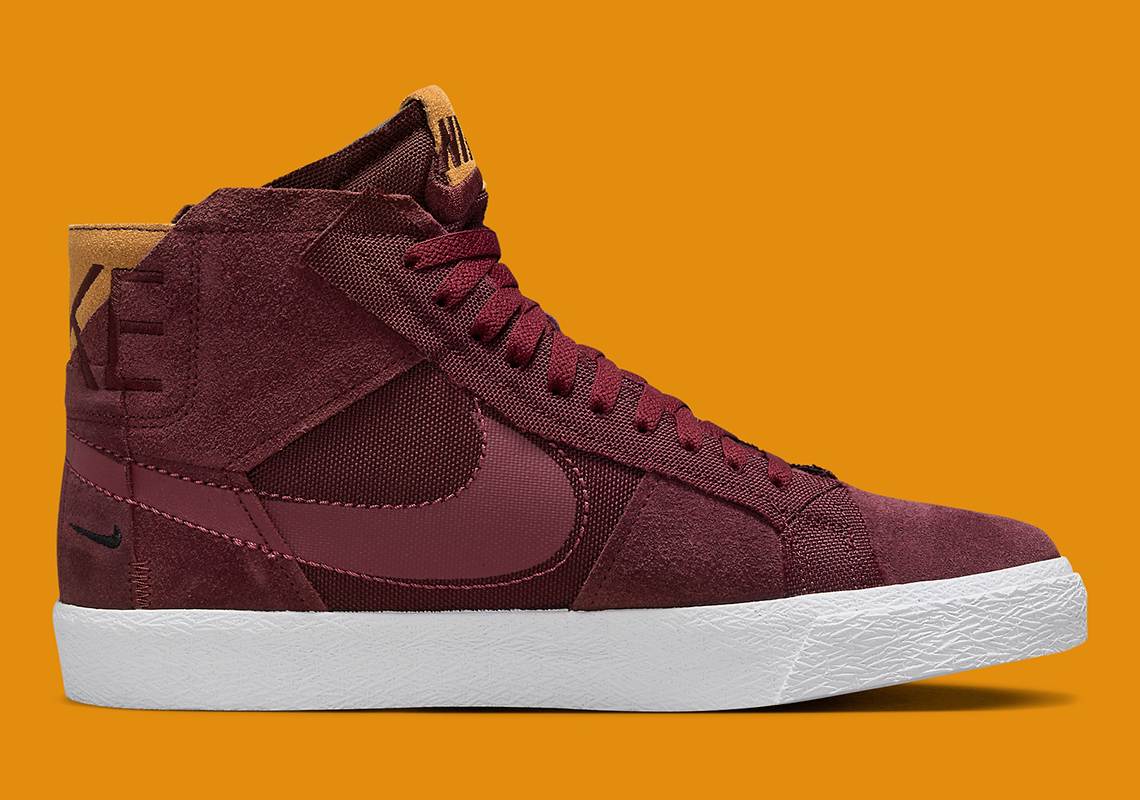 Sự chắp vá của Nike SB Blazer Mid được bọc trong màu hạt dẻ - 3