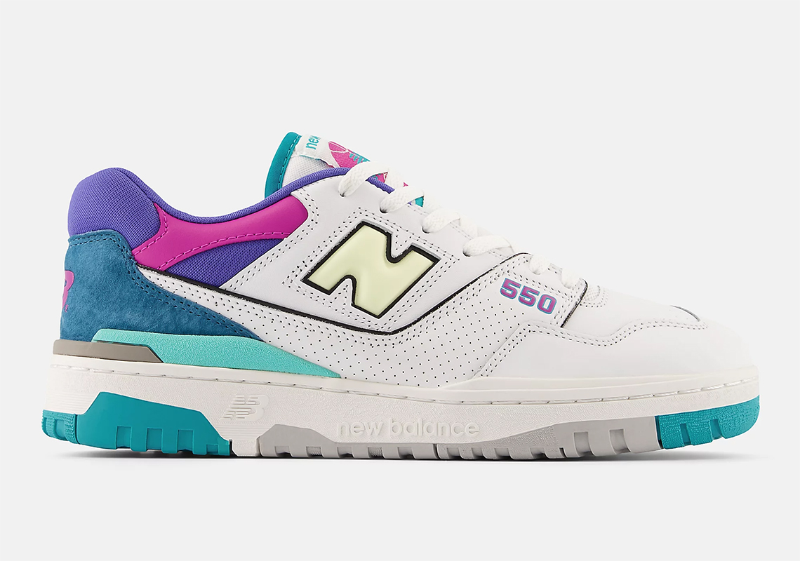 Teal, tím và màu hồng tạo điểm nhấn cho New Balance 550 sắp tới này