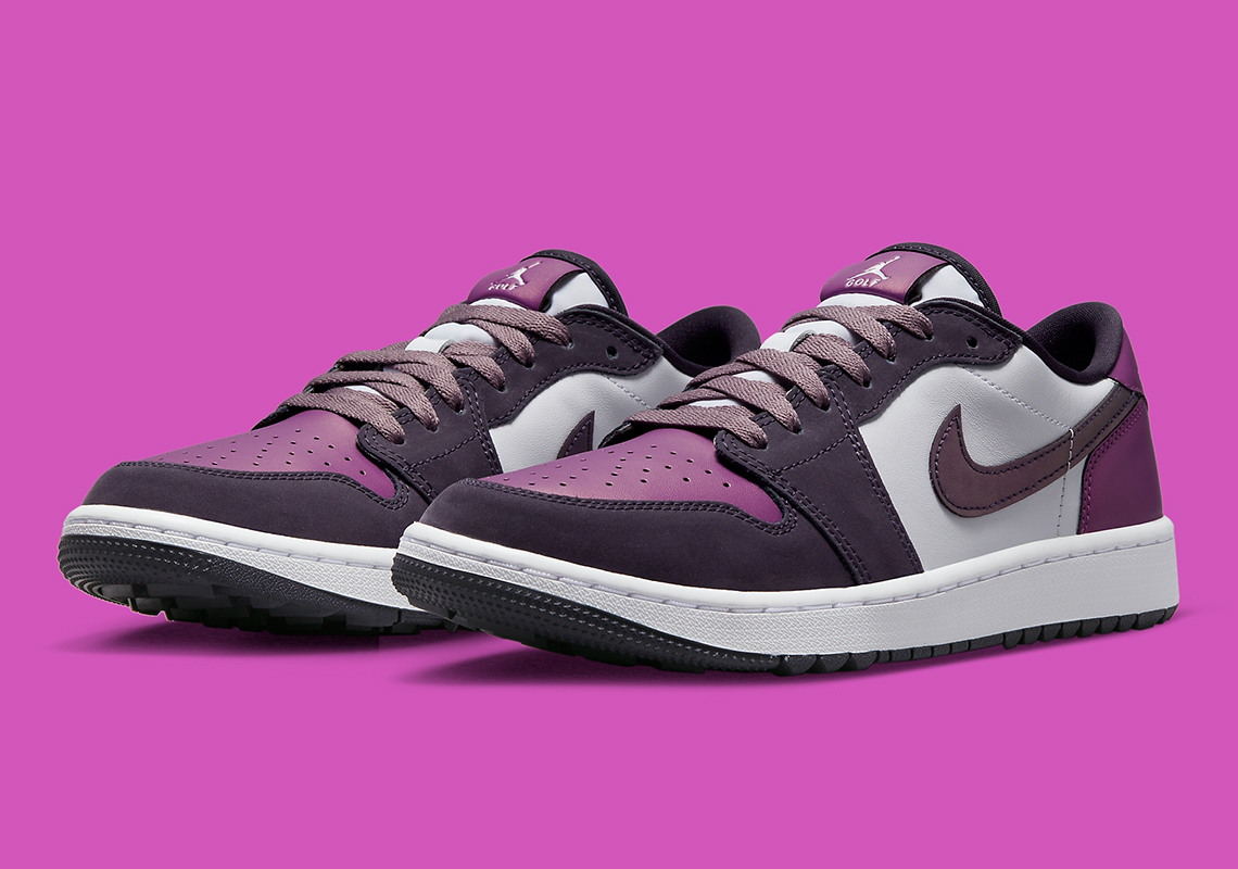 The Air Jordan 1 Low Golf "Purple Smoke" với 2 sắc thái màu tím