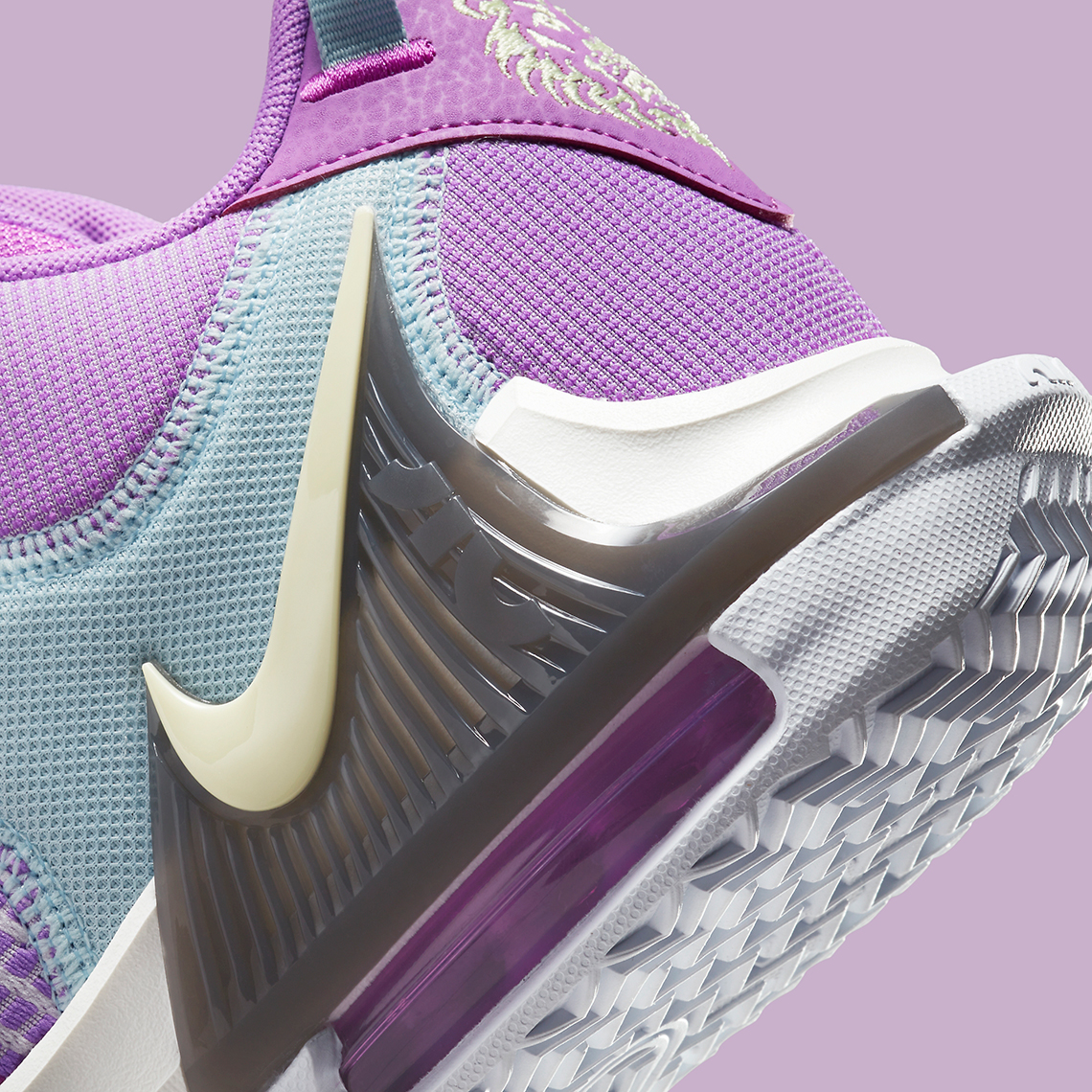 Tím và phấn màu làm sống động đôi giày Nike LeBron Witness 7 Purple Pastel - 7