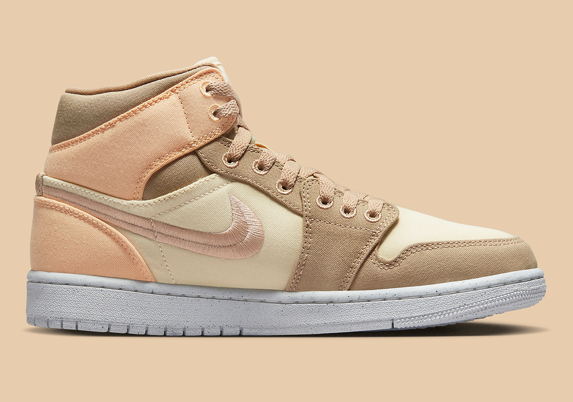 Tông màu kaki chiếm lĩnh chiếc Air Jordan 1 canvas này - 3