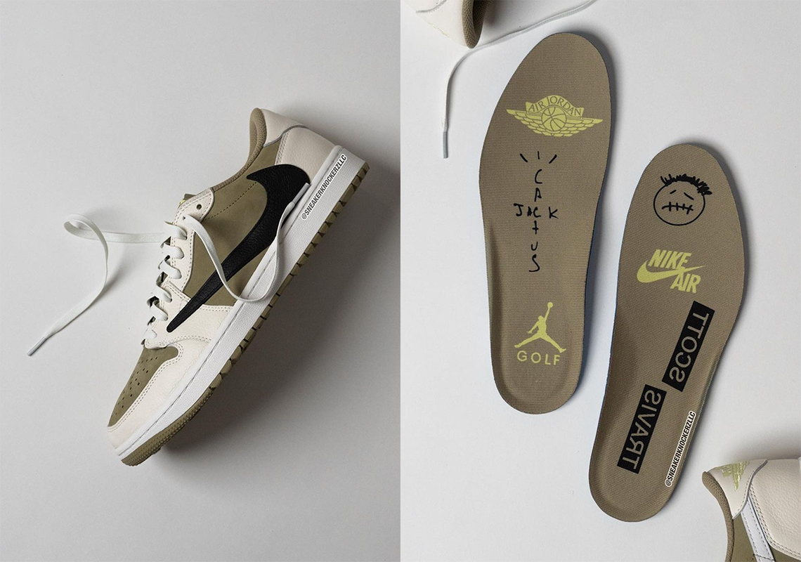 Travis Scott x Air Jordan 1 Low Golf 'Olive': Siêu phẩm đặc biệt sẽ ra mắt vào mùa thu này! - 1