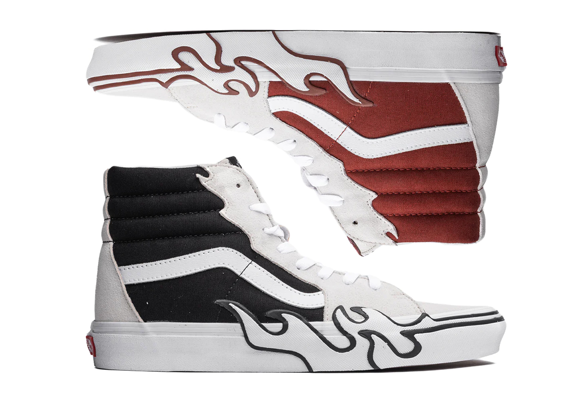 Vans Sk8-Hi 'Flames': Thiết kế độc đáo với lửa cháy nổi bật trên giày skate kinh điển! - 1