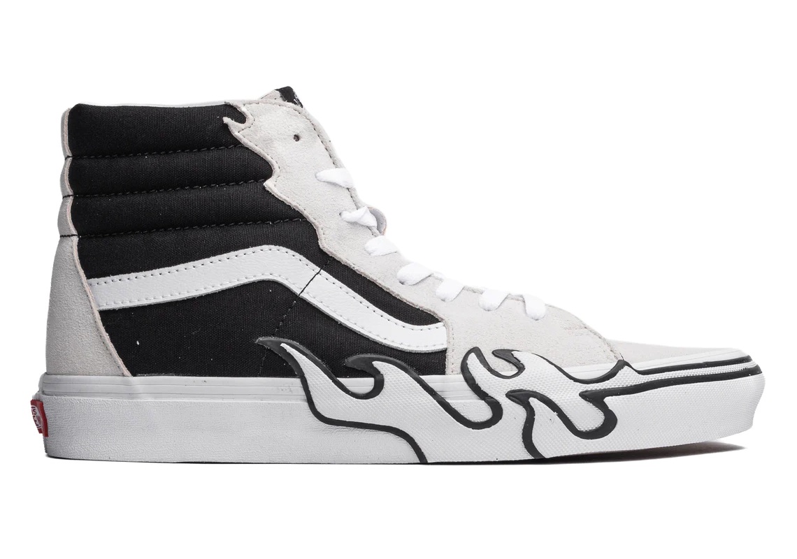 Vans Sk8-Hi 'Flames': Thiết kế độc đáo với lửa cháy nổi bật trên giày skate kinh điển! - 2