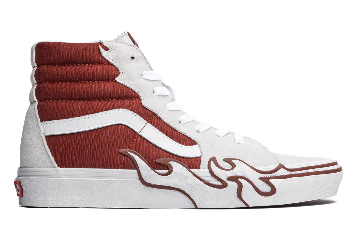 Vans Sk8-Hi 'Flames': Thiết kế độc đáo với lửa cháy nổi bật trên giày skate kinh điển! - 3