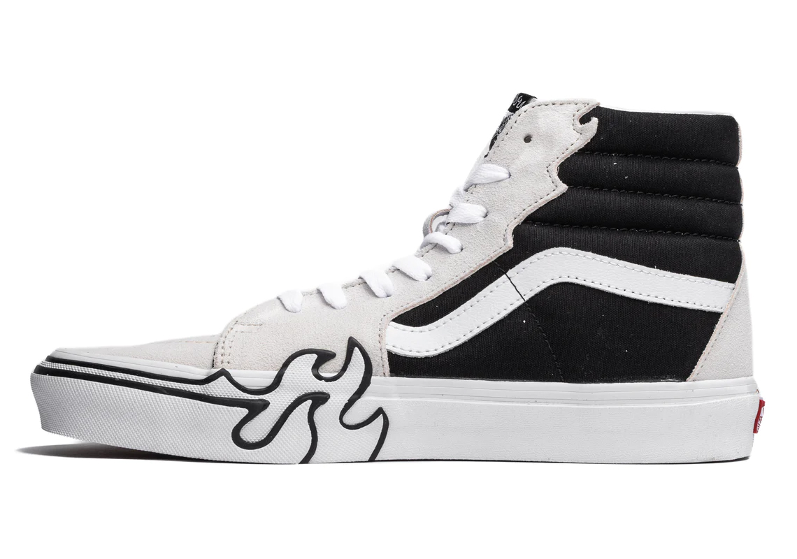 Vans Sk8-Hi 'Flames': Thiết kế độc đáo với lửa cháy nổi bật trên giày skate kinh điển! - 4