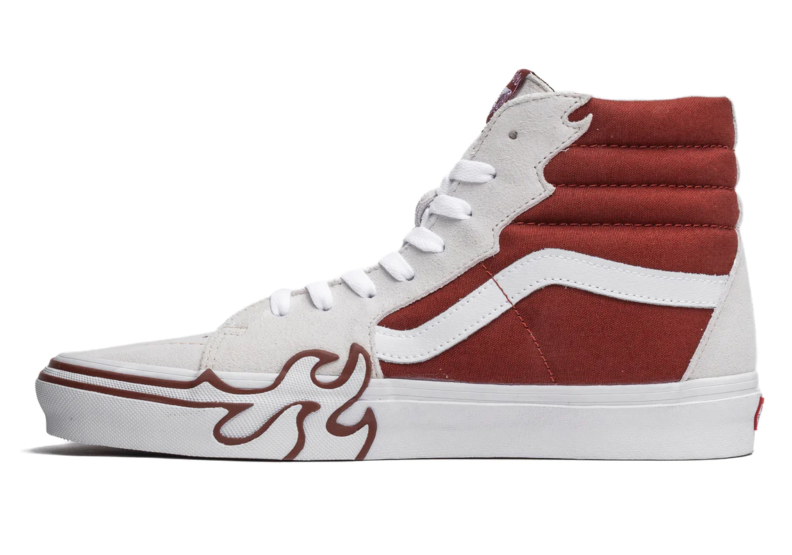 Vans Sk8-Hi 'Flames': Thiết kế độc đáo với lửa cháy nổi bật trên giày skate kinh điển! - 5