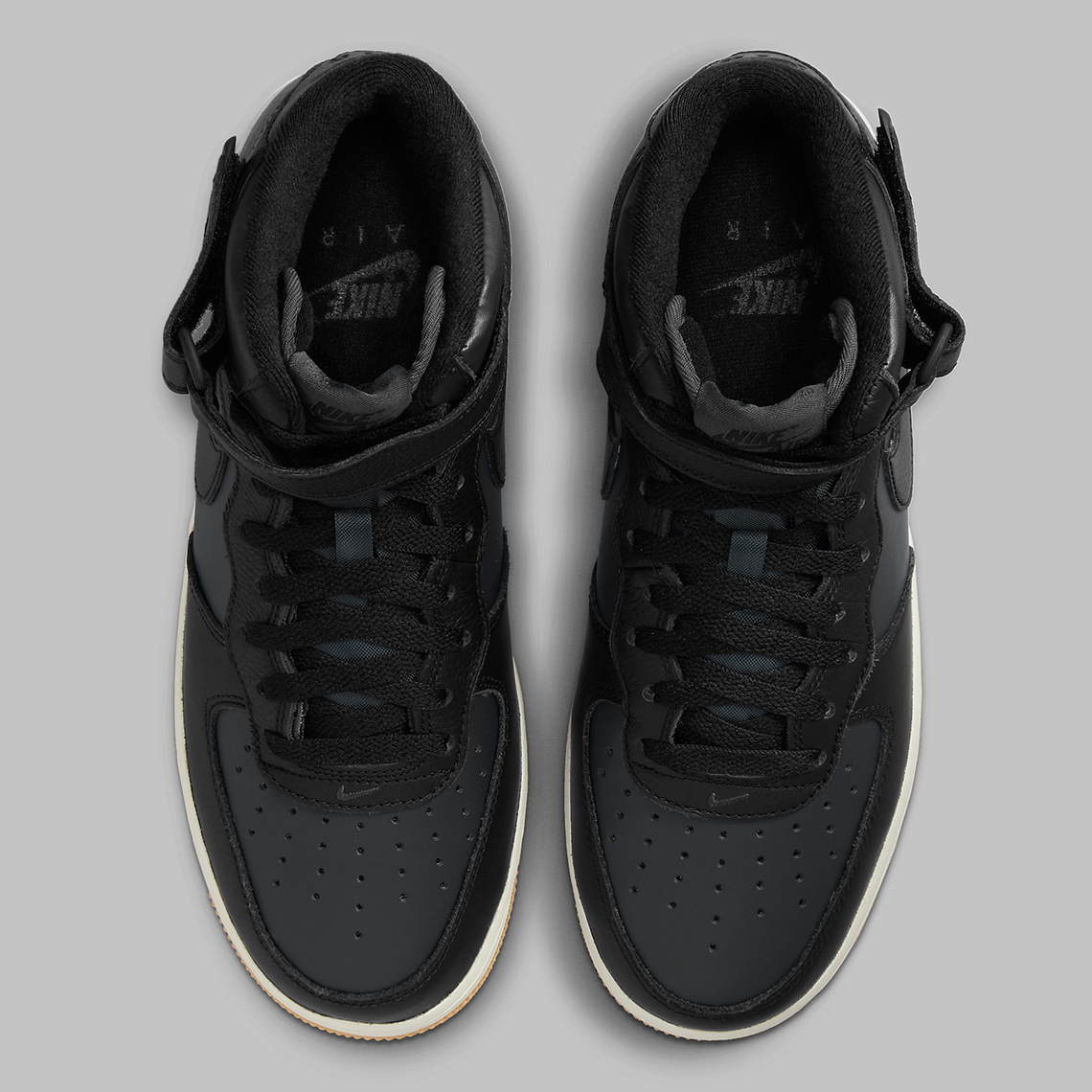 Xuất hiện hình ảnh Nike Air Force 1 Mid màu đen, đệm cao su - 4